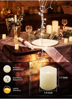 Generic Votive Candles Flameless Flickering Electric Candle 24pcs Battery Operated 200 Hours Warm White LED Tea Lights for Wedding Table Party Festival Halloween  - Image 3