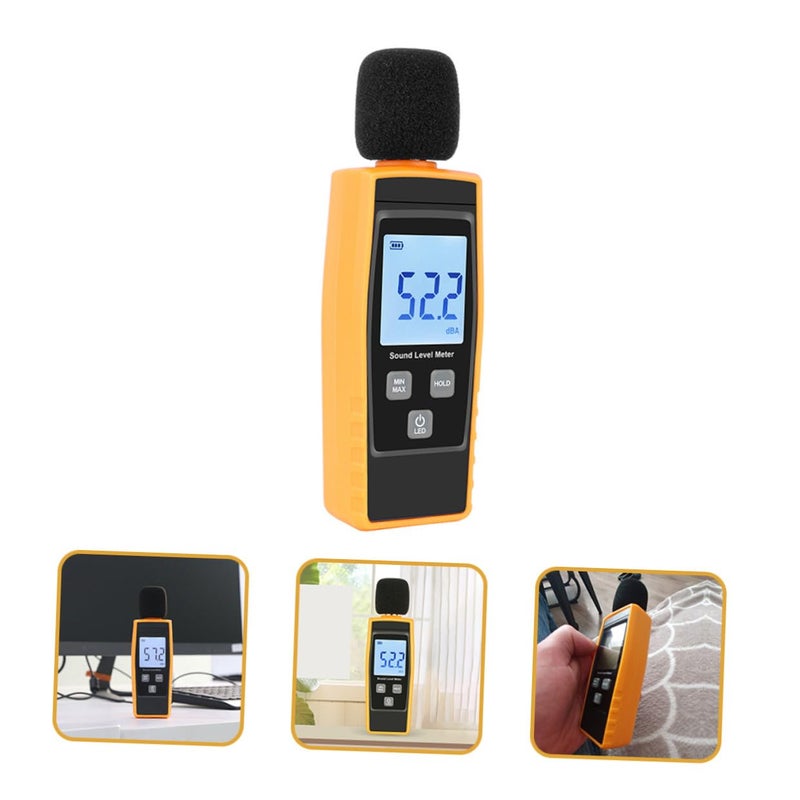 مقياس مستوى الصوت الرقمي بشاشة LCD مضاءة خلفياً لمراقبة الضوضاء القصوى والدنيا للمنزل والموسيقى وموقع العمل - Image 3
