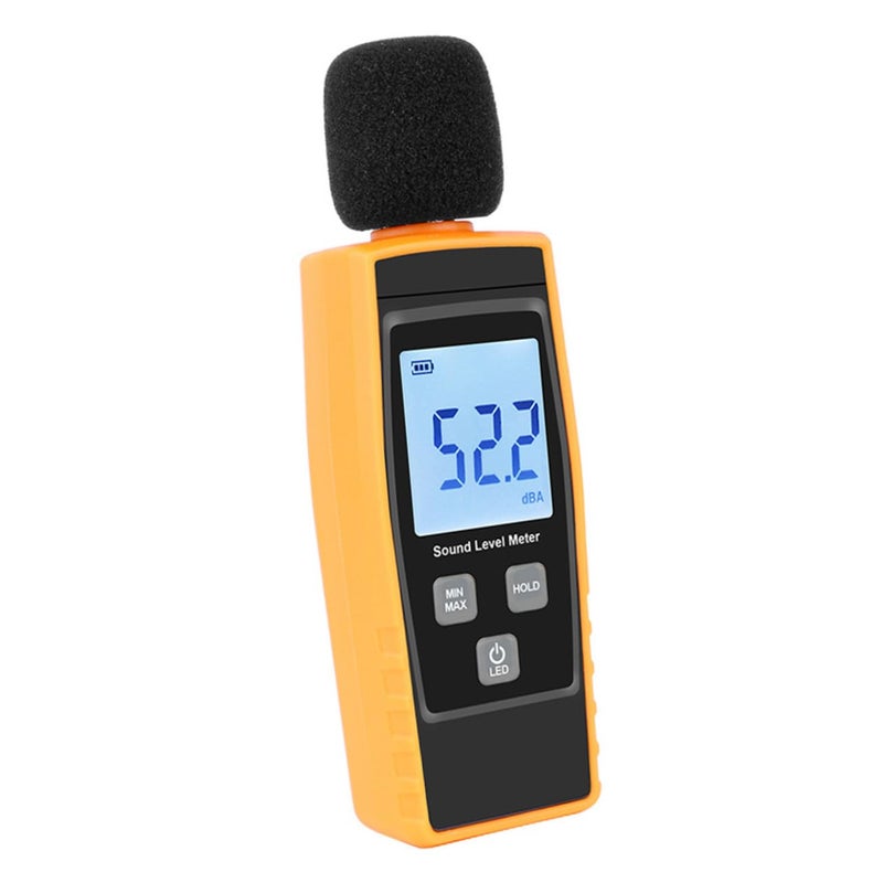 مقياس مستوى الصوت الرقمي بشاشة LCD مضاءة خلفياً لمراقبة الضوضاء القصوى والدنيا للمنزل والموسيقى وموقع العمل - Image 2