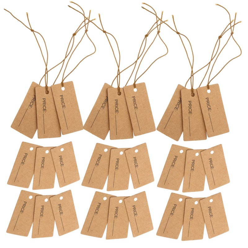 200 Pcs Kraft Paper Price Tags With Elastic String For Jewelry Clothing Retail Crafts DIY - Image 5