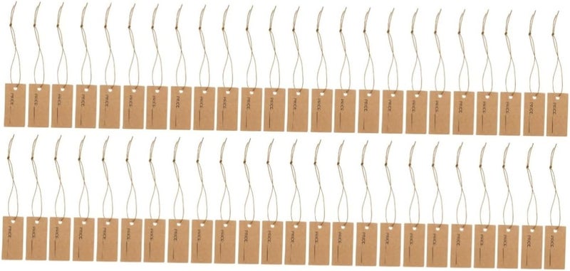 200 Pcs Kraft Paper Price Tags With Elastic String For Jewelry Clothing Retail Crafts DIY - Image 1