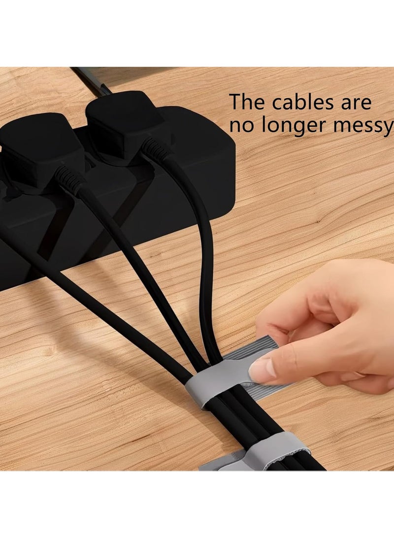 انسجام 50 قطعة من روابط الكابلات القابلة لإعادة الاستخدام ومنظمات الأسلاك ذاتية اللصق لإدارة الكابلات وروابط الكابلات ذاتية اللصق للأسلاك وخطافات لإضاءة السلاسل الخارجية ومشابك الإضاءة - Image 3