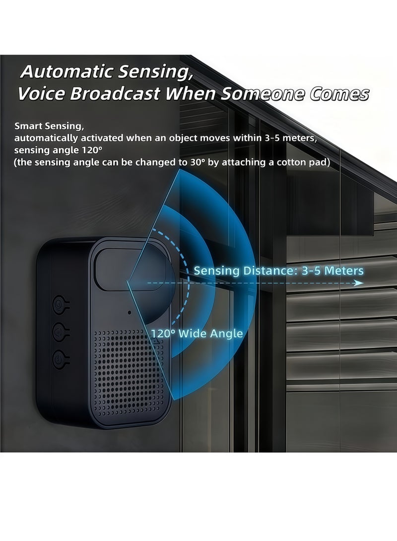 JACIRCLE Motion Doorbell, Door Chime for Business Entry, Store Welcome Buzzer Monitor, Motion Detect Alarm, Caregiver Reminder for Elderly, Visitor Bell Motion Sensor Activated Recordable Voice for Shop Sound Player Entrance Welcome Doorbell - Image 3