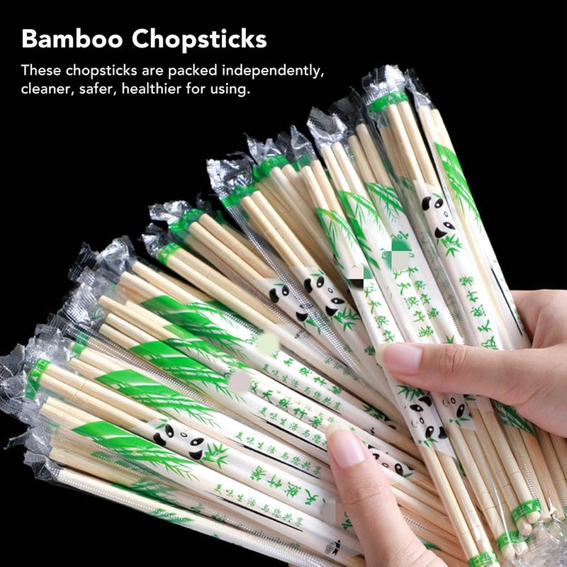 Chopsticks, Chopsticks Set 100 Pairs Sticks Independent Package for Restaurants Schools Barbeque Party (19.5x0.5cm/7.7x0.2in) - Image 3
