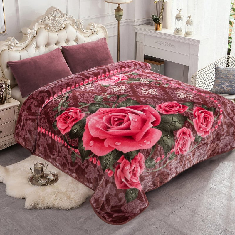 Korean Mink Fleece Blanket 5 LB  2 Ply Reversible 520GSM Silky Soft Plush Warm Blanket for Autumn Winter