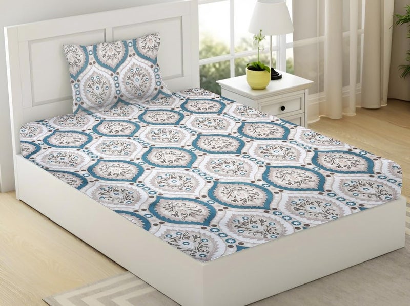 RRC Super Soft Brushed Microfiber Cotton Single Bedsheet with 1 Pillow Cover,Bedsheet 60X90(Inches) Pillow Cover 17X27(Inches) Bedsheet for Single Bed - Image 1