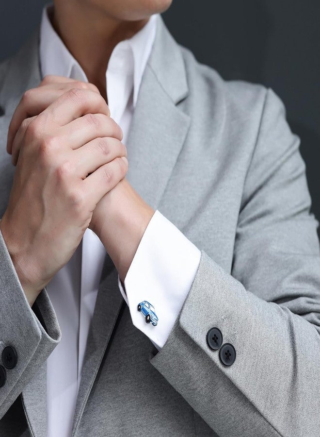 Shaze Route 66 Blue Cufflinks - Image 4