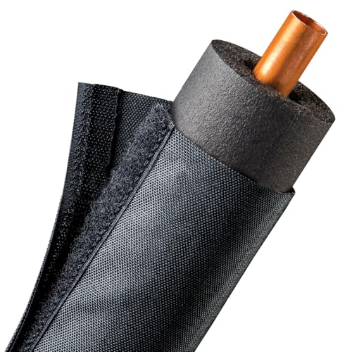 Electriduct 4 Inch HVAC Protective Sleeve Wrap Around Existing Foam Insulation UV Weather Resistant Outdoor Pipe Protection Cover for Heat Pump AC Air Conditioning Copper Line Sets 6 Feet - Image 1