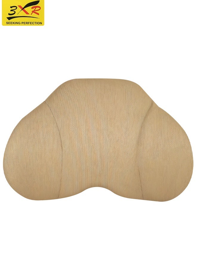 3XR Beige 46x31cm Memory Foam Lumbar Support Pillow/Back Cushion. Contoured Ergonomic Design for Office Chair, Car Seat & Home Use. Supports Spine, Relieves Lower Back Pain. Easy-Care Washable Cover for Posture Correction. - Image 1