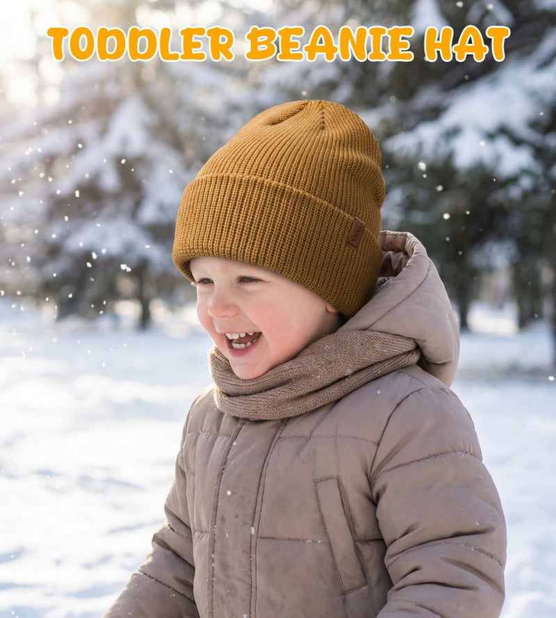 Bebila Baby Beanie Toddler Infant Winter Hats Knit Warm Caps for Boys Girls (US, Age, 0 Months, 6 Months, Camel+Beige+Chocolate) - Image 5
