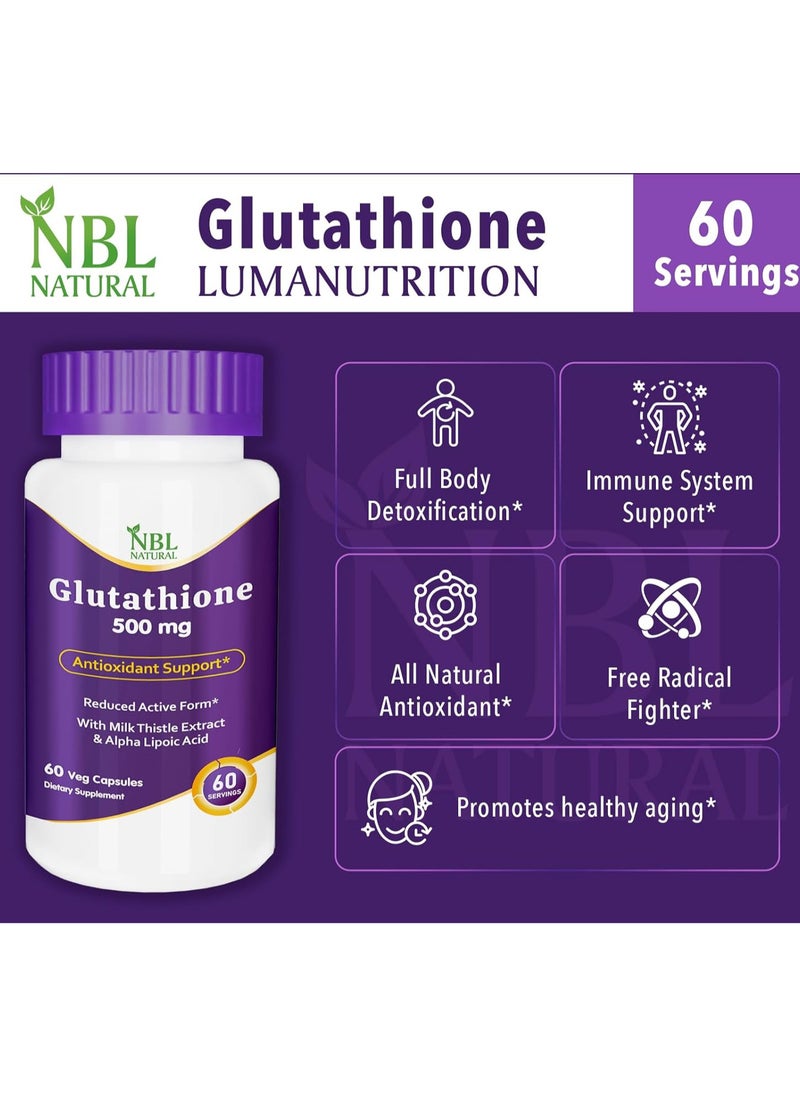 NBL Natural Glutathione 500mg - 60 Capsules,  Enhanced with Milk Thistle Extract and Alpha Lipoic Acid - pzsku/Z077F01B488E44349244CZ/45/_/1699306067/daf936c3-38c4-41e3-ab94-3035993a169e