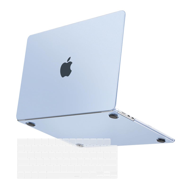 MOSISO UltraThin Seamlessly Closes Cover Compatible with MacBook Air 13 inch Case M5 M4 M3 M2 20262022 A3449 A3240 A3113 A2681 2 in 1 Kit AntiFingerprints Shell for Mac Air 136 Pastel Blue - Image 2