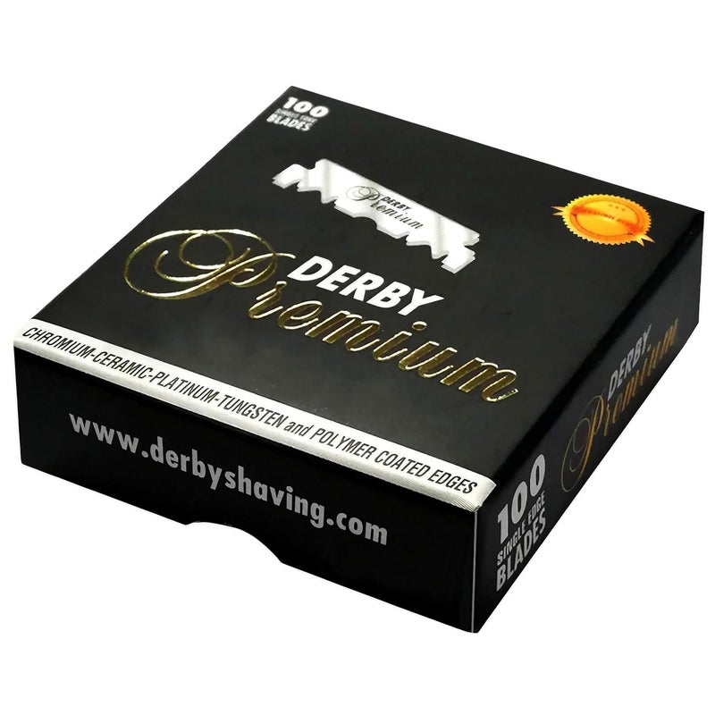 Derby 100 "بريميوم" شفرات حلاقة حادة مفردة للشفرة المستقيمة - Image 1