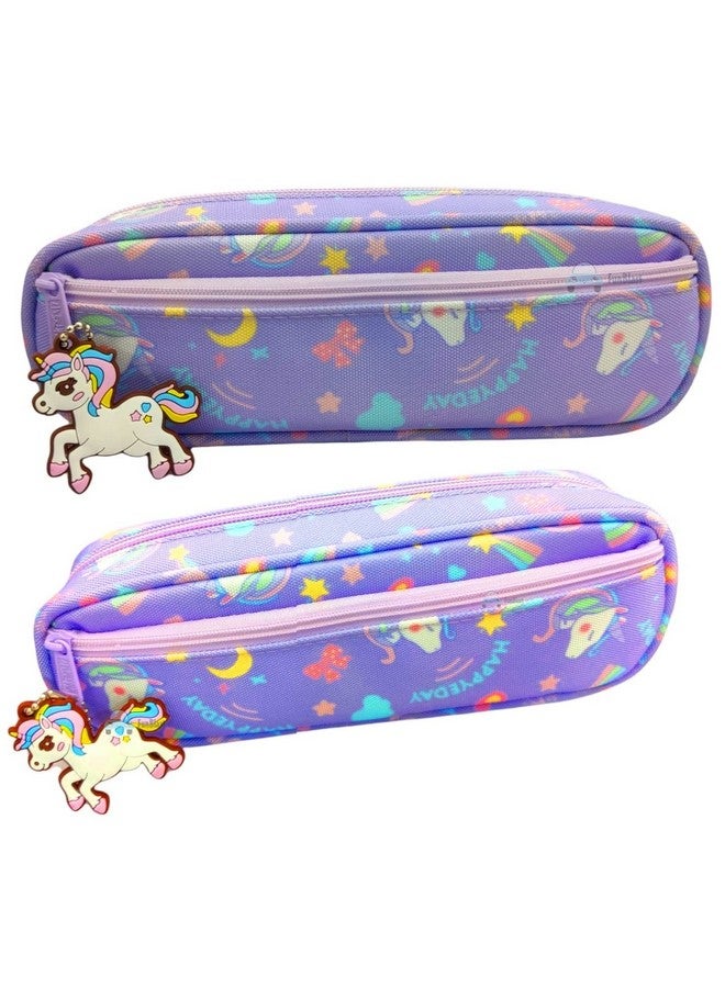 FunBlast Pencil Pouches For Girls, Unicorn Pouch For Stationary Items-Pencil Pouches For Kids,, Pencil Case For Girls, Unicorn Pencil Pouch For Girls (Unicorn Case-Purple, Fabric) - Image 1