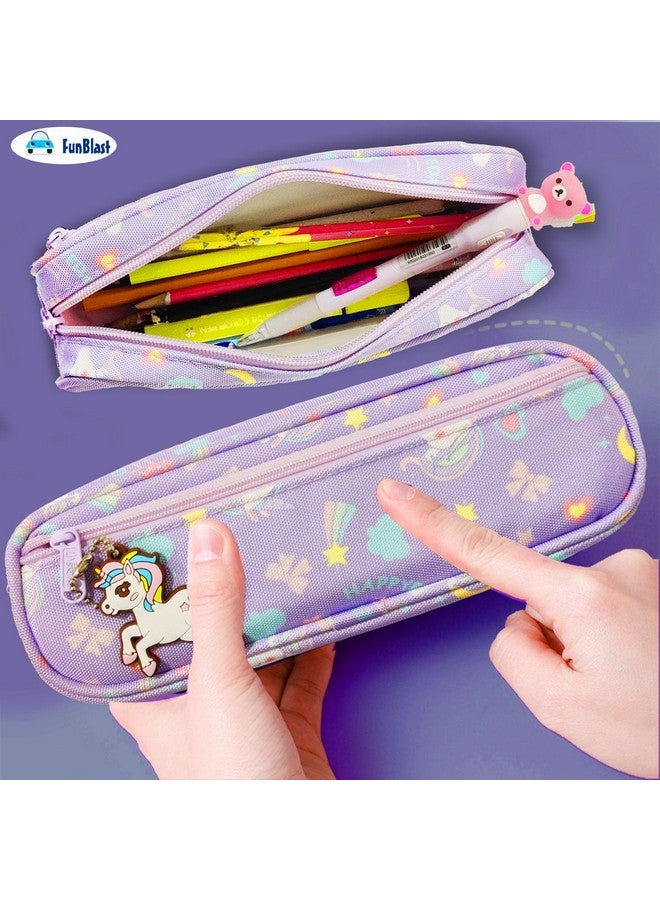 FunBlast Pencil Pouches For Girls, Unicorn Pouch For Stationary Items-Pencil Pouches For Kids,, Pencil Case For Girls, Unicorn Pencil Pouch For Girls (Unicorn Case-Purple, Fabric) - Image 5