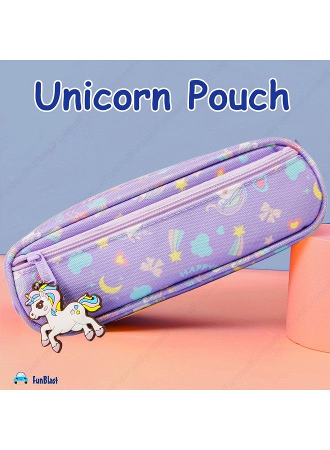 FunBlast Pencil Pouches For Girls, Unicorn Pouch For Stationary Items-Pencil Pouches For Kids,, Pencil Case For Girls, Unicorn Pencil Pouch For Girls (Unicorn Case-Purple, Fabric) - Image 4