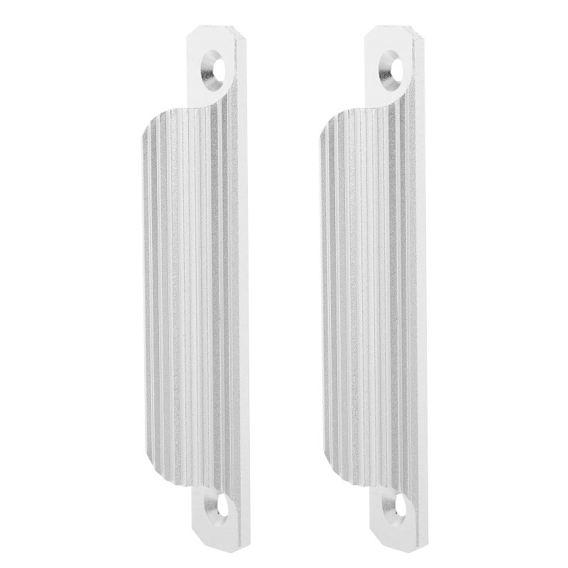 Aluminum Alloy Sliding Door Pull Handle 2pcs Crystal Silver Finish for Cabinet Wardrobe - Image 2