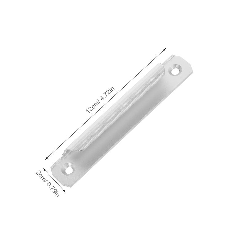 Aluminum Alloy Sliding Door Pull Handle 2pcs Crystal Silver Finish for Cabinet Wardrobe - Image 3