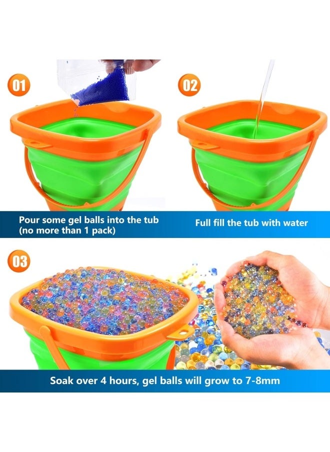 BUPY 50,000 Water Gel Beads, Crystal Water Beads, Gel Soil Water Beads for Stress Relief, Wedding & Event Centerpieces, Jelly Water Gems Vase Filler for Summer Kids Play Game & Home Decor (Multicolor)  - Image 3