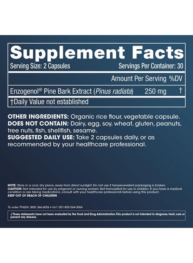 ProHealth Enzogenol Pine Bark Extract 250 mg per 2 Capsule Serving, 60 Capsules from New Zealand for Those Over 40 to Promote Brain and Heart Health, Exercise Recovery, Protect Joints from Damage - Image 2