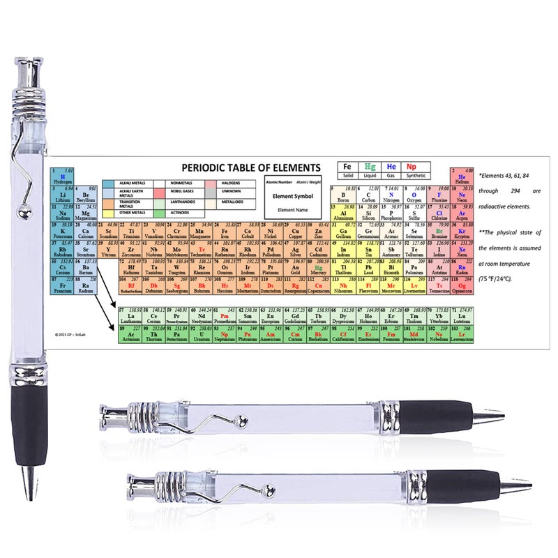 Zastic! Pack of 2 Chemistry Periodic Table of Elements Scroll Pen With Reference Sheet, Formulas, And Equations | Perfect for Chemistry Study Tool, Chemistry Gifts, Science Teacher Gifts - Image 1