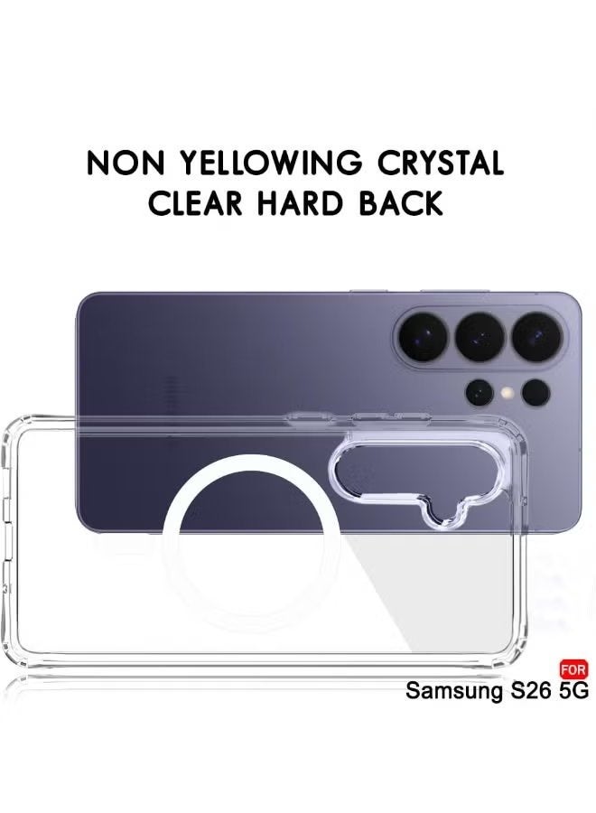ELTRAZONE Samsung Galaxy S26 Case Clear Magnetic Cover, MagSafe Compatible Drop Protection, Yellowing Resistant Transparent Back, Slim Shockproof Protective Case for Samsung Galaxy S26 6.3 Inch - Image 2
