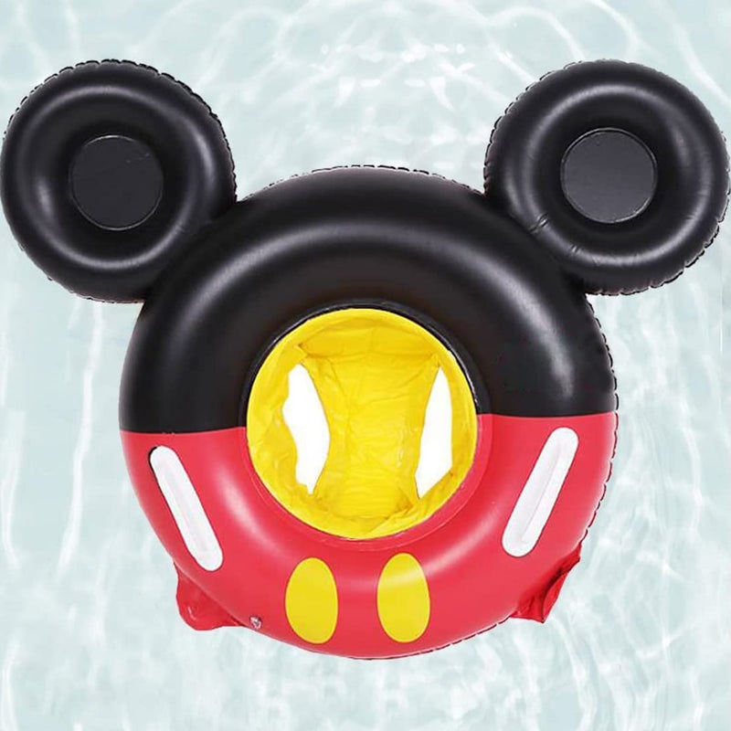 Umbresen Baby Swimming Float Inflatable Swim Ring Floaties with Seat and Handle Pool Floats Toys Fun Water Raft Lounge Party Supplies for Infant Toddler Kids Age 08 Years Under 44lb Red Mouse - Image 2