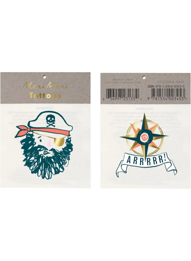 Meri Meri Bearded Pirate Tattoos