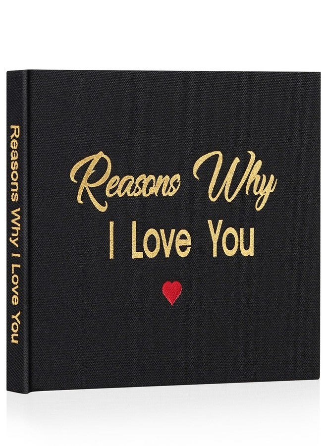 Artmag What I Love about You Fabric Book, Fill-in-the-Blank Love Journal Book for Couples Husband Wife Him Her Birthday Christmas Gifts Stocking Stuffer (Black) - Image 1