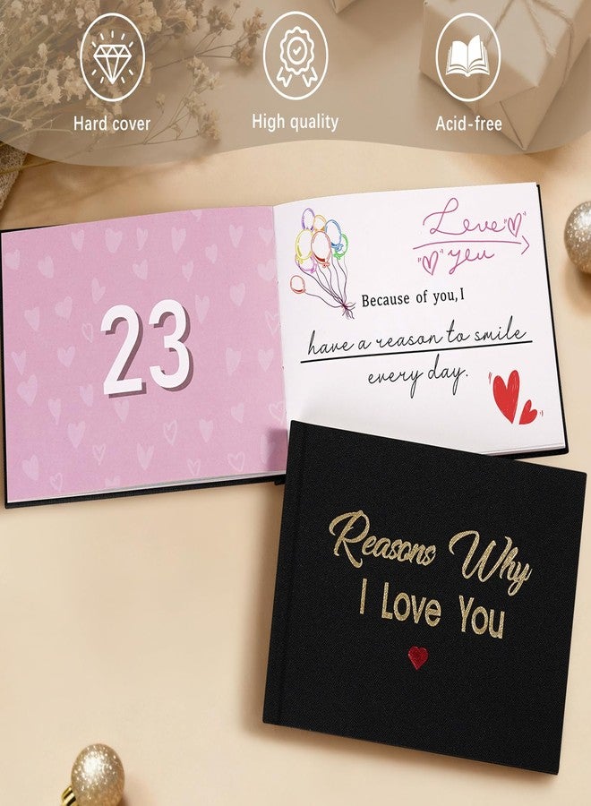 Artmag What I Love about You Fabric Book, Fill-in-the-Blank Love Journal Book for Couples Husband Wife Him Her Birthday Christmas Gifts Stocking Stuffer (Black) - Image 3