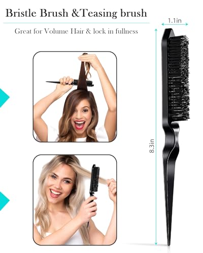 Samnyte Hair Styling Brush Set - Slick Back Comb, Edge Control Brush, Rat Tail Comb for Smooth Styling, Frizz Taming, and Parting (3 Pieces) - Image 5