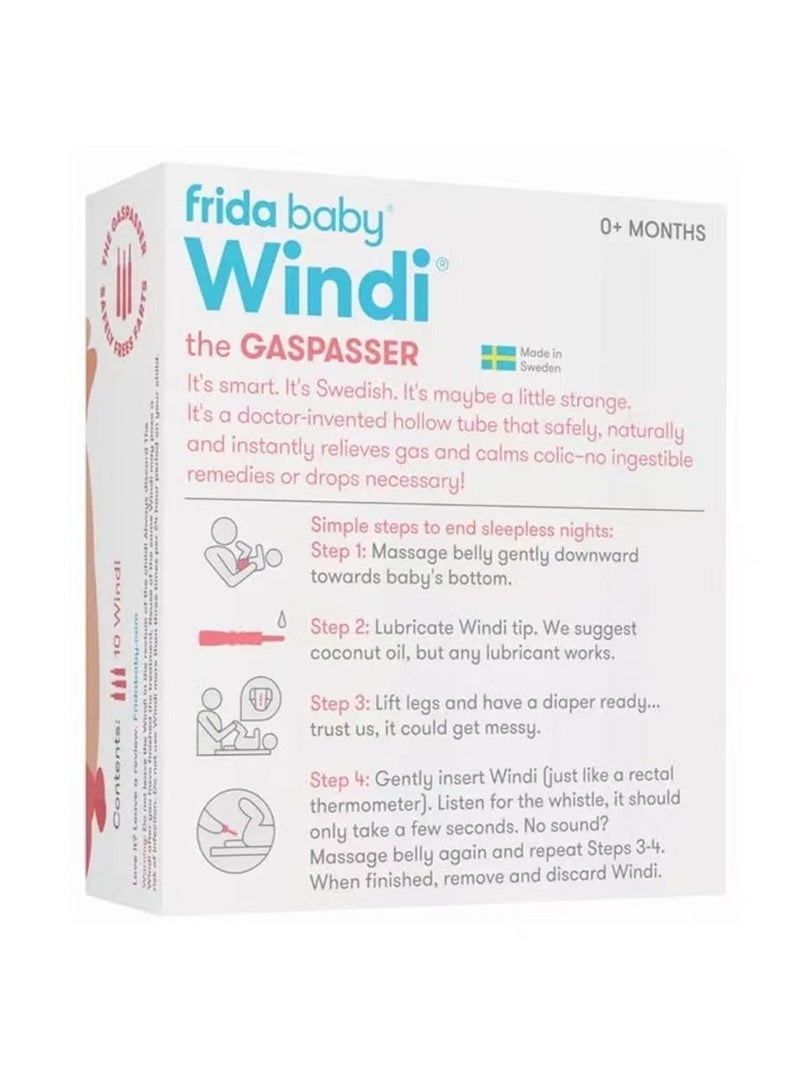 فريدا بيبي Windi Baby Gas & Colic Reliever | 10 قطع | صنع في السويد | تخفيف فوري من مشاكل المعدة | آمنة وطبيعية وخالية من BPA | لطيف وناعم ومصمم معتمد من قبل أطباء الأطفال | سهل الاستخدام من قبل الأطفال حديثي الولادة والرضع - Image 4