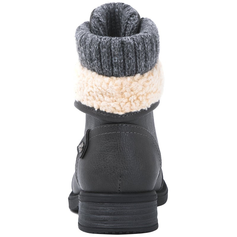 GLOBALWIN Women's Combat Boots Dressy Lace Up Grey Ankle Boots For Women Low Heel Size 7.5M - Image 5