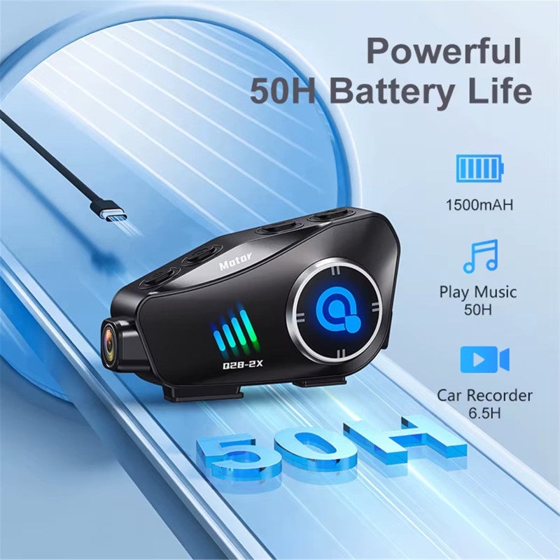Helmet Camera Headphones - IP66 Waterproof 1080P 120° Wide-Angle Bluetooth Headphones With 32GB Card, 360° Rotation 1500mAh Battery for Outdoor Cycling Commuting - Image 5