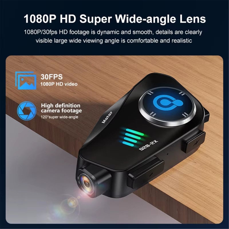 Helmet Camera Headphones - IP66 Waterproof 1080P 120° Wide-Angle Bluetooth Headphones With 32GB Card, 360° Rotation 1500mAh Battery for Outdoor Cycling Commuting - Image 4