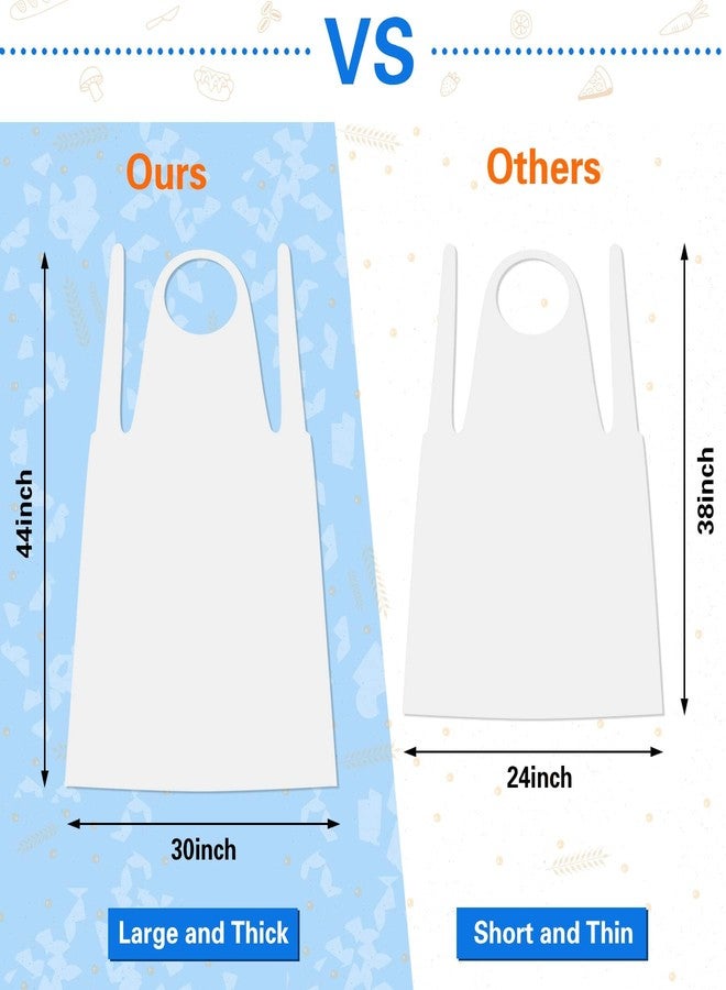 JULMELON Large Disposable Aprons, 50 PCS 44 X 30 Inches Clear Plastic Smocks Waterproof Plastic Aprons for Adults Painting Cooking Picnic Party Supplies - Image 3