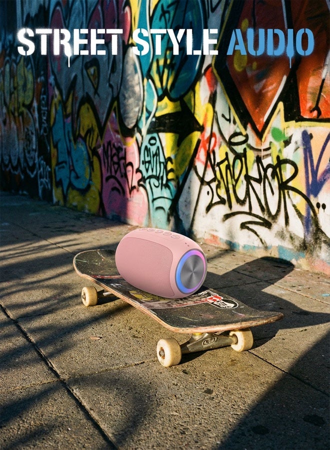 Portable Wireless Bluetooth Speaker 5.0 Mini Bass Subwoofer with Colorful RGB LED Light 360° Stereo Sound Outdoor Music Player Support TF Card USB AUX for Phone PC Gift - Image 1