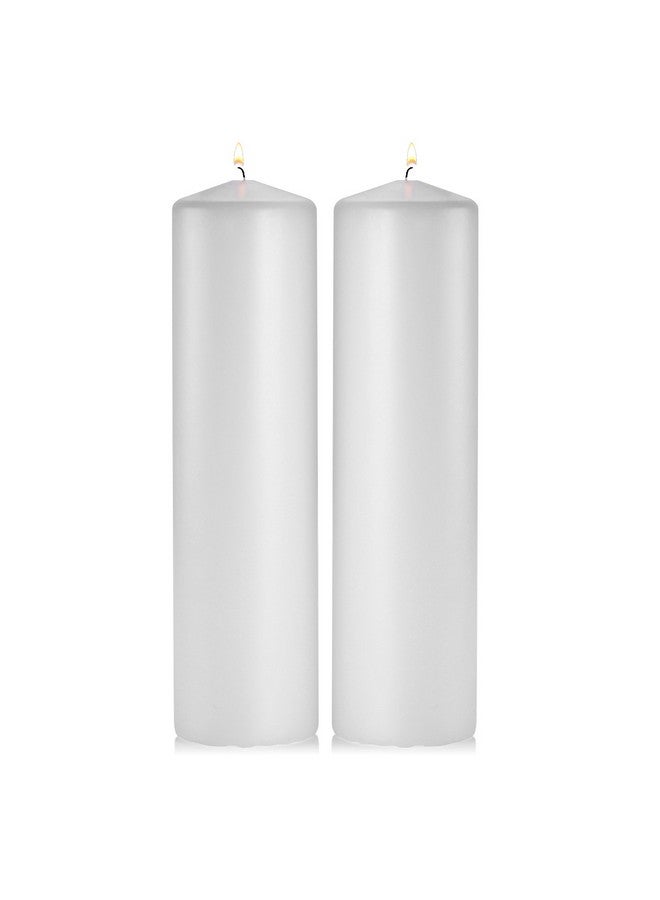Light In The Dark White Pillar Candles - Set of 2 Unscented Pillar - 3x12 inches for Wedding Centerpiece candle, Home Decor and Holiday Celebrations - Image 1