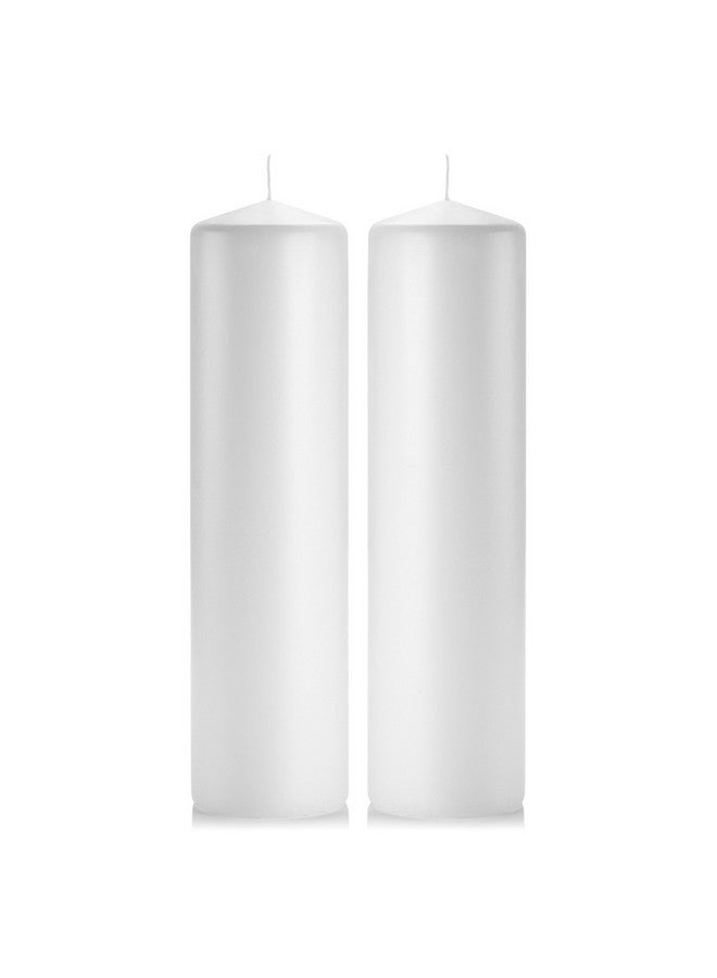 Light In The Dark White Pillar Candles - Set of 2 Unscented Pillar - 3x12 inches for Wedding Centerpiece candle, Home Decor and Holiday Celebrations - Image 2