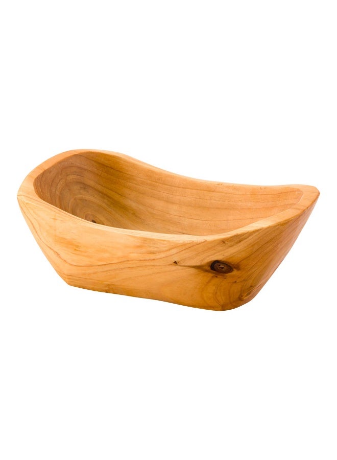 Restaurantware Nature Tek 7.5 x 4.25 x 2.75 Inch Fruit Bowl, 1 Handmade Oblong Bowl - Oval Shape, Shatterproof, Natural Wood Fruit Salad Bowl, Lightweight, For Bread And Vegatables - Image 1