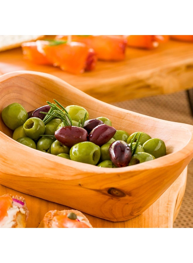 Restaurantware Nature Tek 7.5 x 4.25 x 2.75 Inch Fruit Bowl, 1 Handmade Oblong Bowl - Oval Shape, Shatterproof, Natural Wood Fruit Salad Bowl, Lightweight, For Bread And Vegatables - Image 3