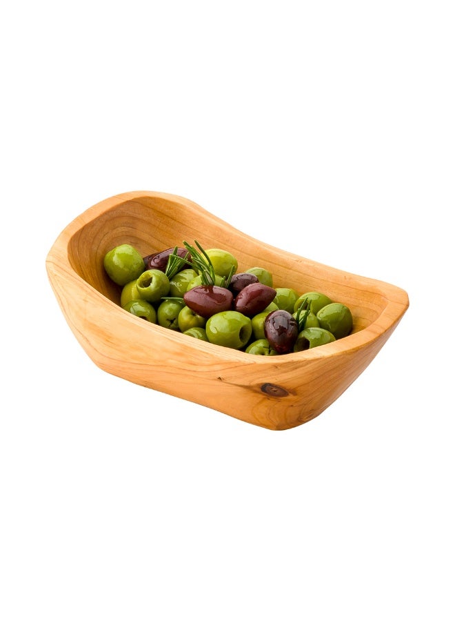Restaurantware Nature Tek 7.5 x 4.25 x 2.75 Inch Fruit Bowl, 1 Handmade Oblong Bowl - Oval Shape, Shatterproof, Natural Wood Fruit Salad Bowl, Lightweight, For Bread And Vegatables - Image 2