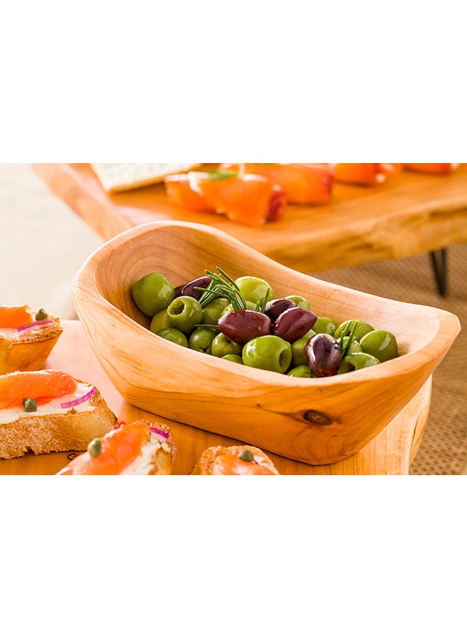 Restaurantware Nature Tek 7.5 x 4.25 x 2.75 Inch Fruit Bowl, 1 Handmade Oblong Bowl - Oval Shape, Shatterproof, Natural Wood Fruit Salad Bowl, Lightweight, For Bread And Vegatables - Image 5