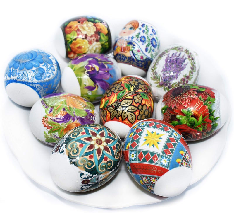 Diximus Pack 10 Thermo Heat Shrink Sleeves - Easter Egg Decorating Kit - Ukrainian Pysanky Supplies - Decorative Easter Egg Wraps - Easter Decoration Wraps Pysanka Pysanky - for 70 Easter Eggs - Image 3