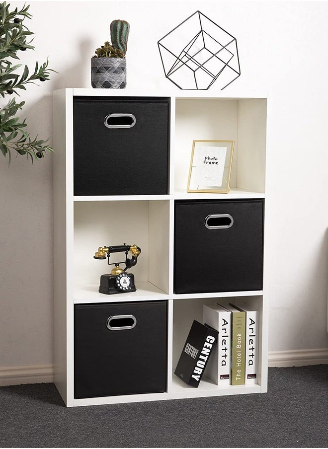DUNISO 4 Pcs Clothing storage box, square non woven fabric storage basket, wardrobe organizer, foldable and detachable, suitable for toys, books, clothing and miscellaneous items, 30 * 30* 15cm, black  - Image 5