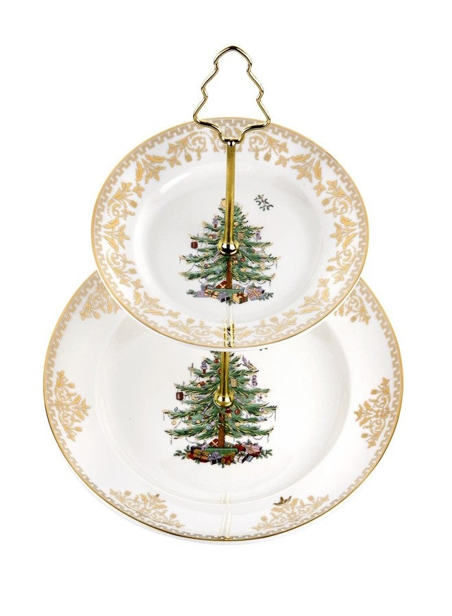 Christmas Tree Gold Cake Stand