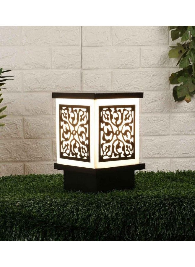 kinis Metal Black and Milky Lezar Classic Lamp/Gate Light/Outdoor Lamp/Outdoor Light/Pillar Light at Entrance Outdoor Home, Office, Restaurant Etc. (Pack of 2, Without Bulb) - Image 2