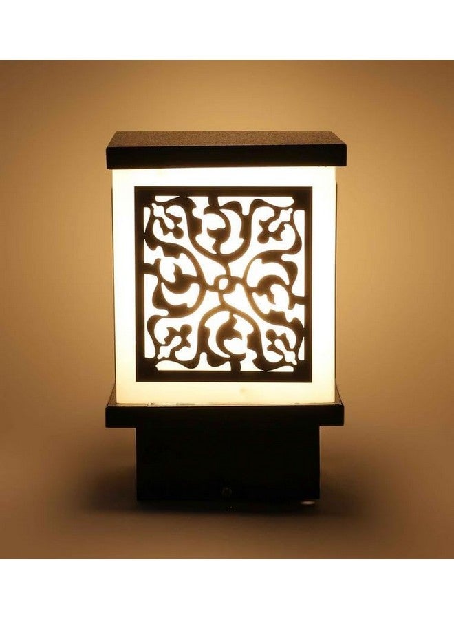 kinis Metal Black and Milky Lezar Classic Lamp/Gate Light/Outdoor Lamp/Outdoor Light/Pillar Light at Entrance Outdoor Home, Office, Restaurant Etc. (Pack of 2, Without Bulb) - Image 4