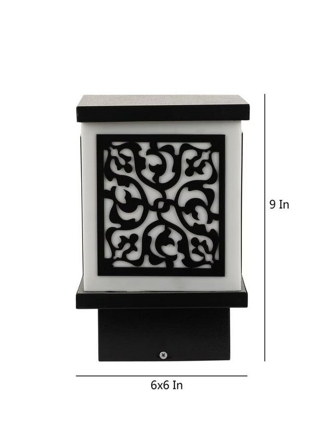 kinis Metal Black and Milky Lezar Classic Lamp/Gate Light/Outdoor Lamp/Outdoor Light/Pillar Light at Entrance Outdoor Home, Office, Restaurant Etc. (Pack of 2, Without Bulb) - Image 5