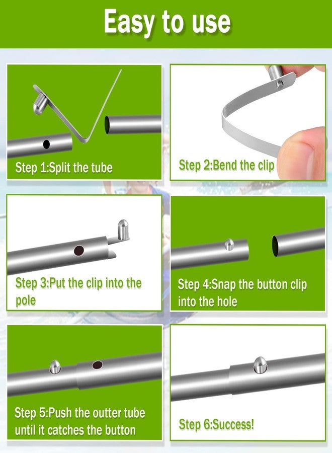 Demissle 16 Pieces Canopy Metal Push Button Spring Clip Stainless Steel Push Button Clips V Shaped Tent Pole Clips Spring Button Lock for Camping Kayak Paddle Tent Pole, 8 mm - Image 4